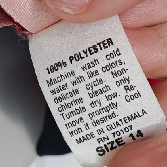 Jaclyn Smith Vintage 80s Hot Pink and Black Blouse size 14 - Picture 6 of 6